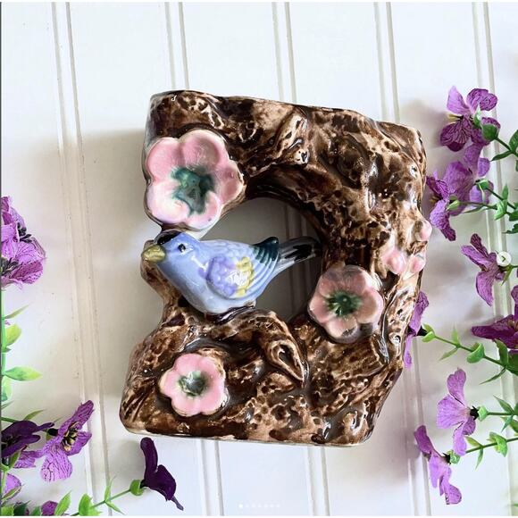 Vintage Bird Planter Vase Porcelain Ceramic FloArt Japan - Picture 1 of 7